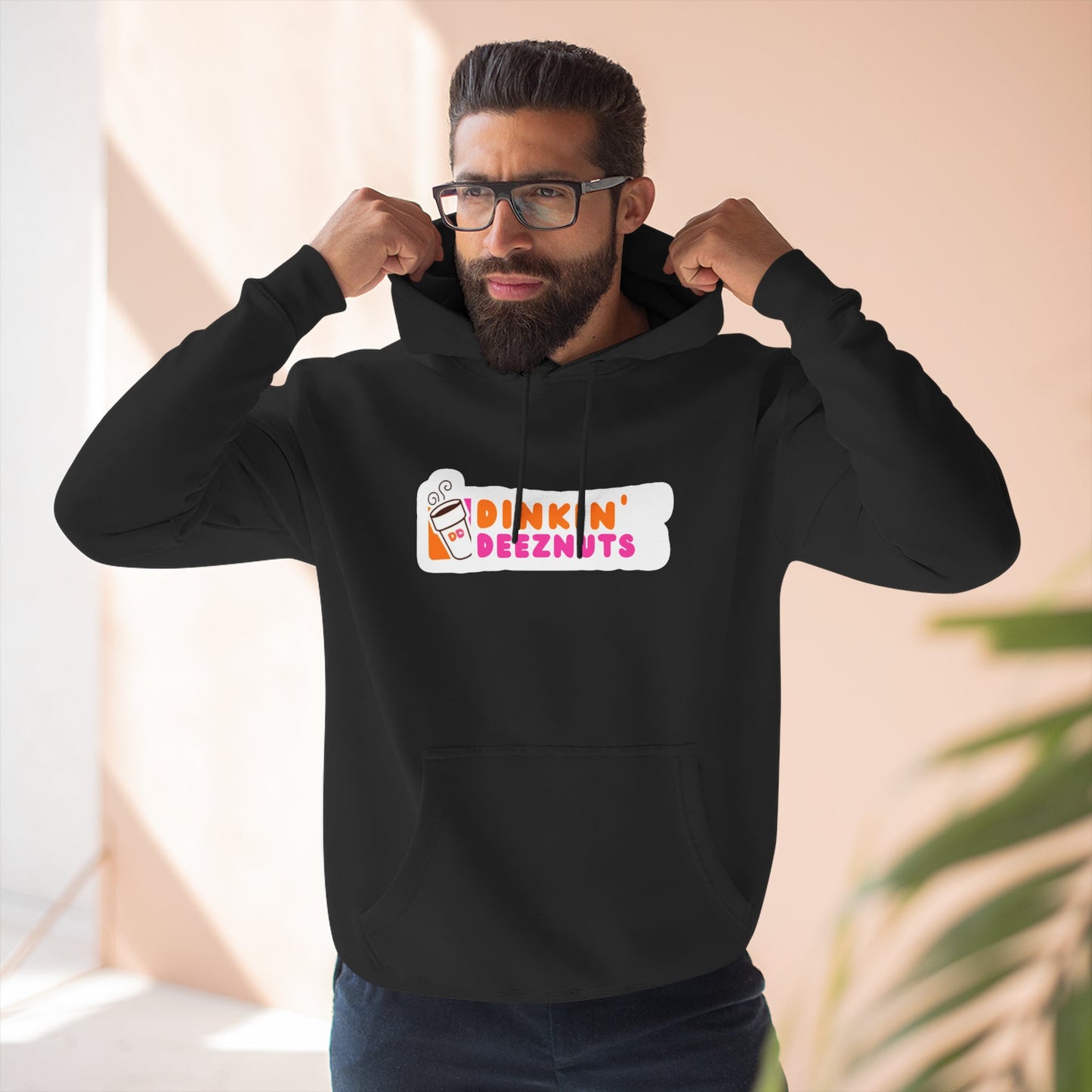 Dinkin Deeznuts Funny Unisex Premium Pullover Pickleball Hoodie