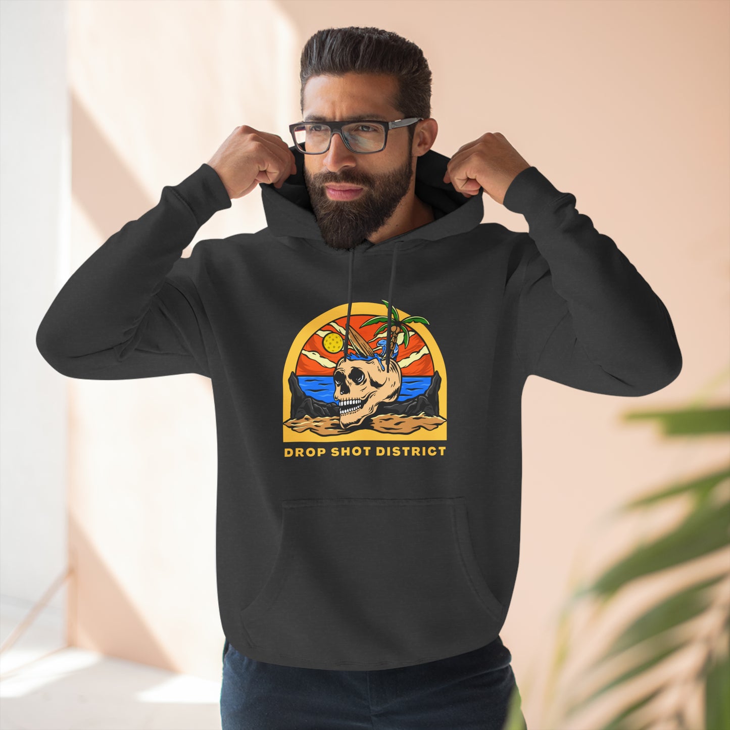 Drop Shot District Skeleton Unisex Premium Pullover Pickleball Hoodie