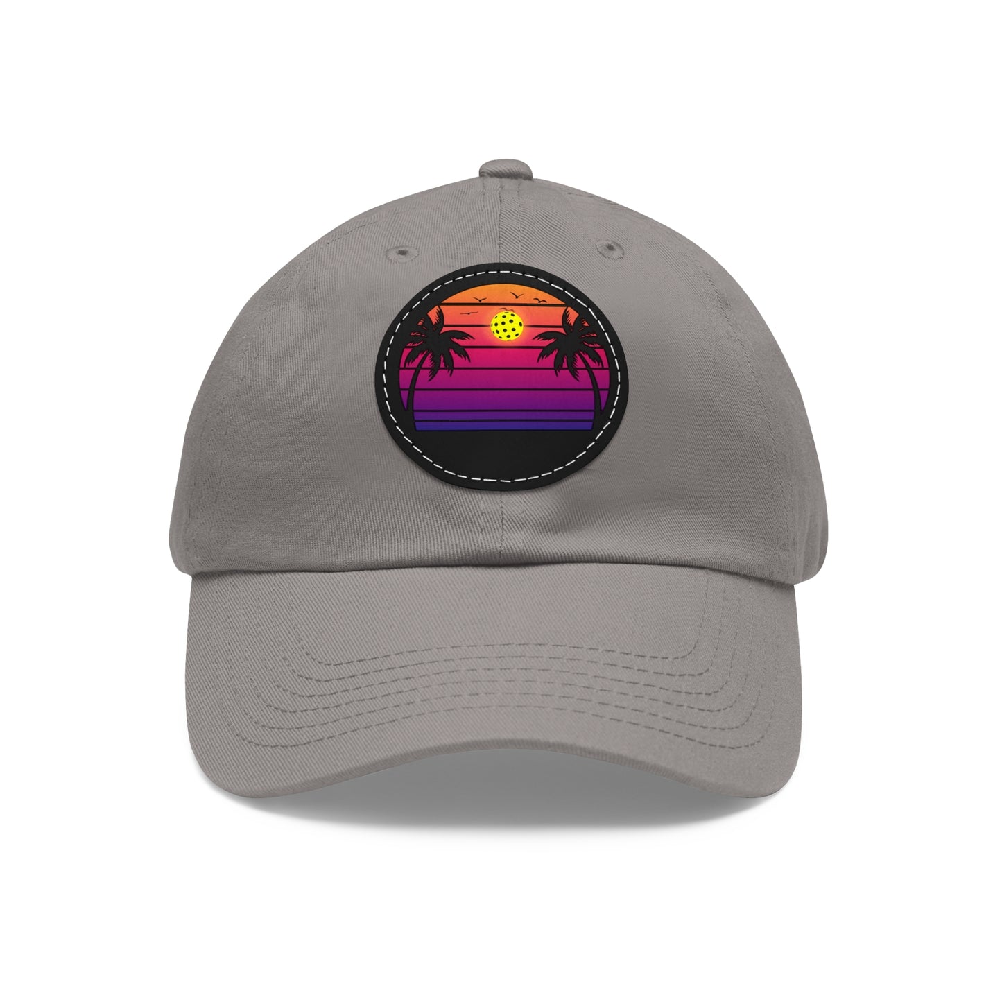 Gorgeous Purple Pickleball Sunset Hat with Leather Patch