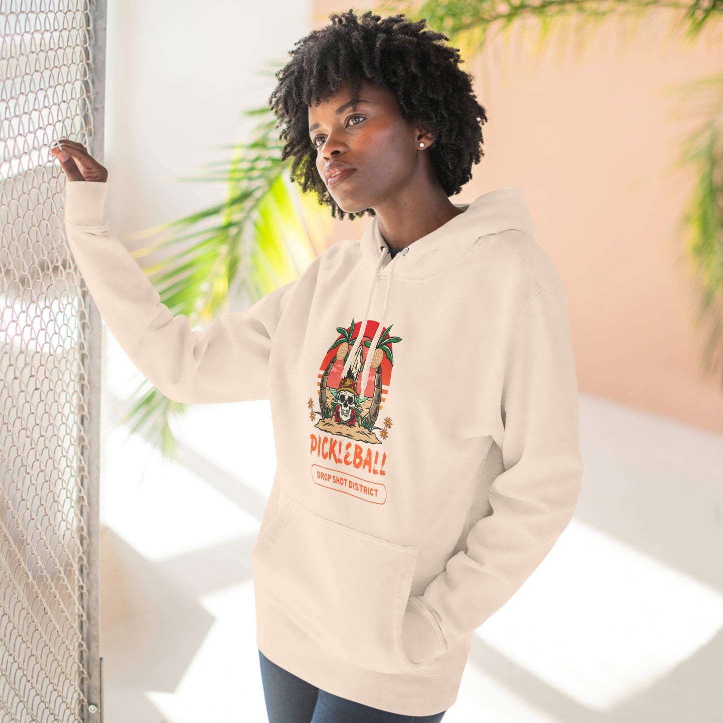 Skeleton Head Drop Shot District Unisex Premium Pullover Hoodie