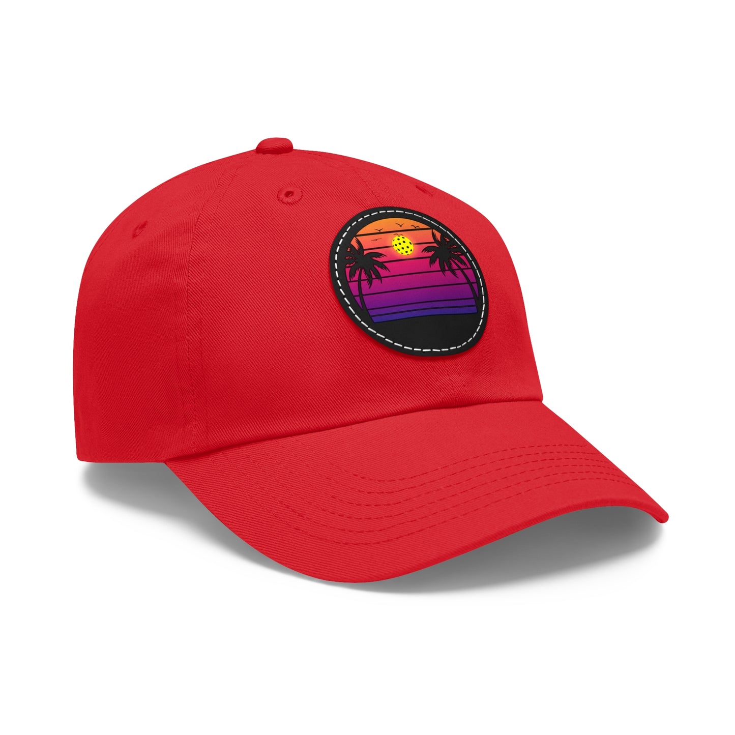 Gorgeous Purple Pickleball Sunset Hat with Leather Patch