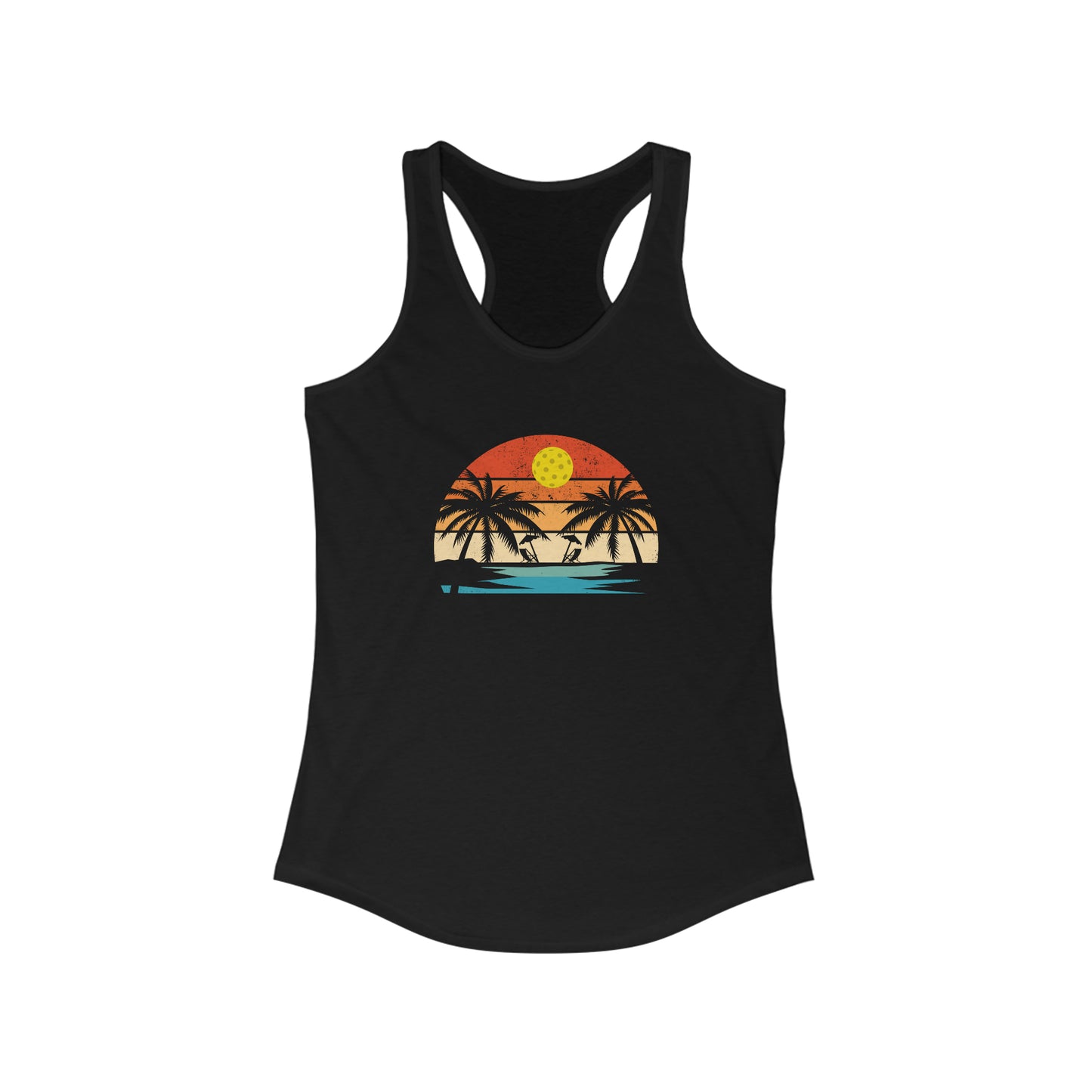 Beautiful Pickleball Sunset Women's Super Cute Pickleball Tank Top