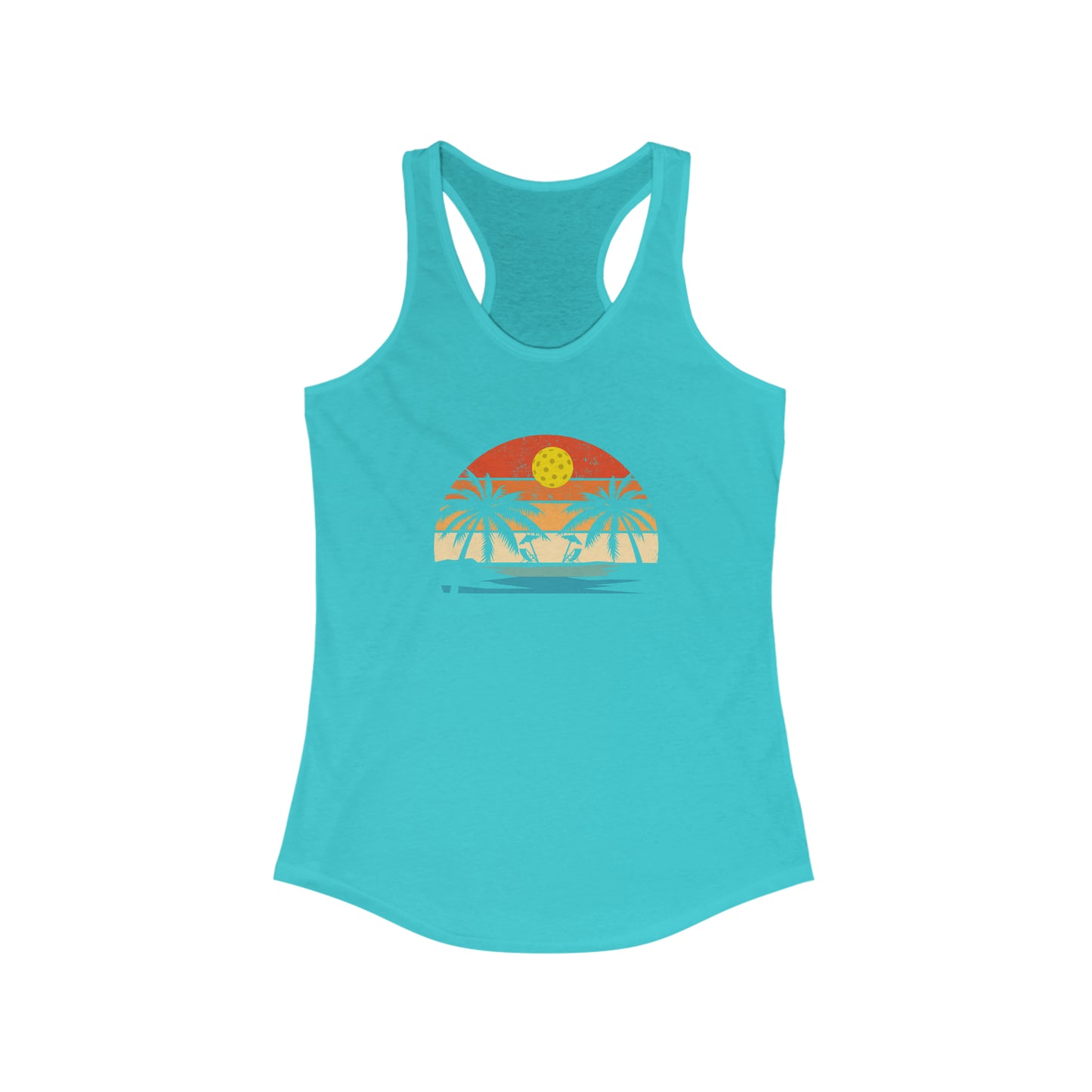 Beautiful Pickleball Sunset Women's Super Cute Pickleball Tank Top