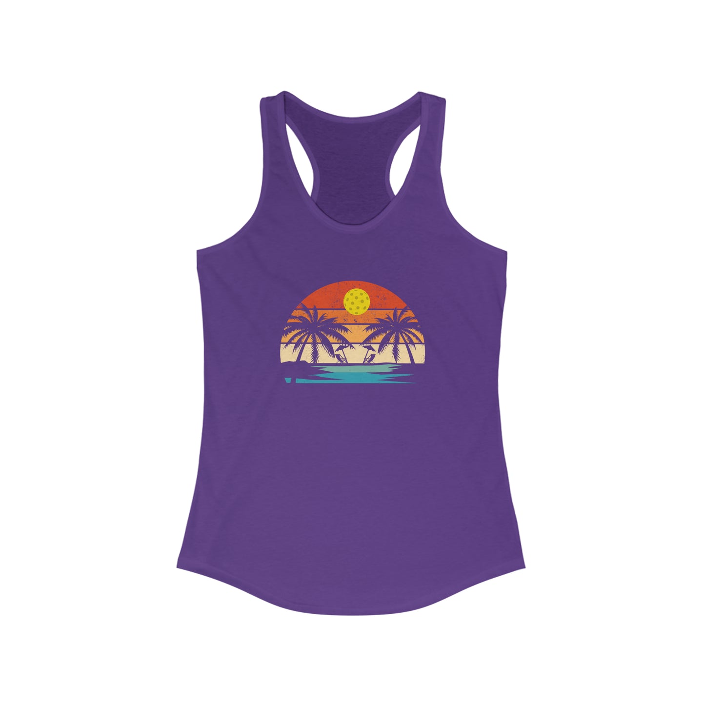 Beautiful Pickleball Sunset Women's Super Cute Pickleball Tank Top
