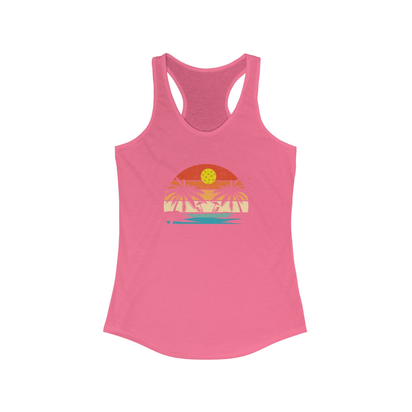 Beautiful Pickleball Sunset Women's Super Cute Pickleball Tank Top