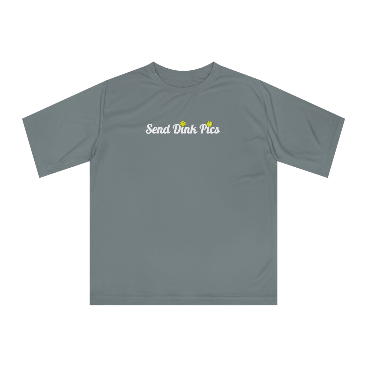 Unisex Send Dink Pics (in cursive) Funny Performance Pickleball T-shirt