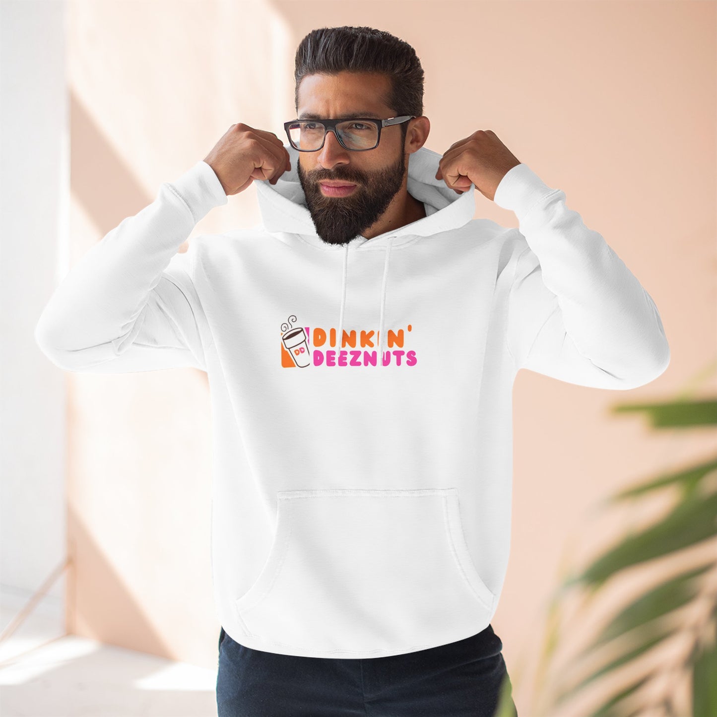 Dinkin Deeznuts Funny Unisex Premium Pullover Pickleball Hoodie