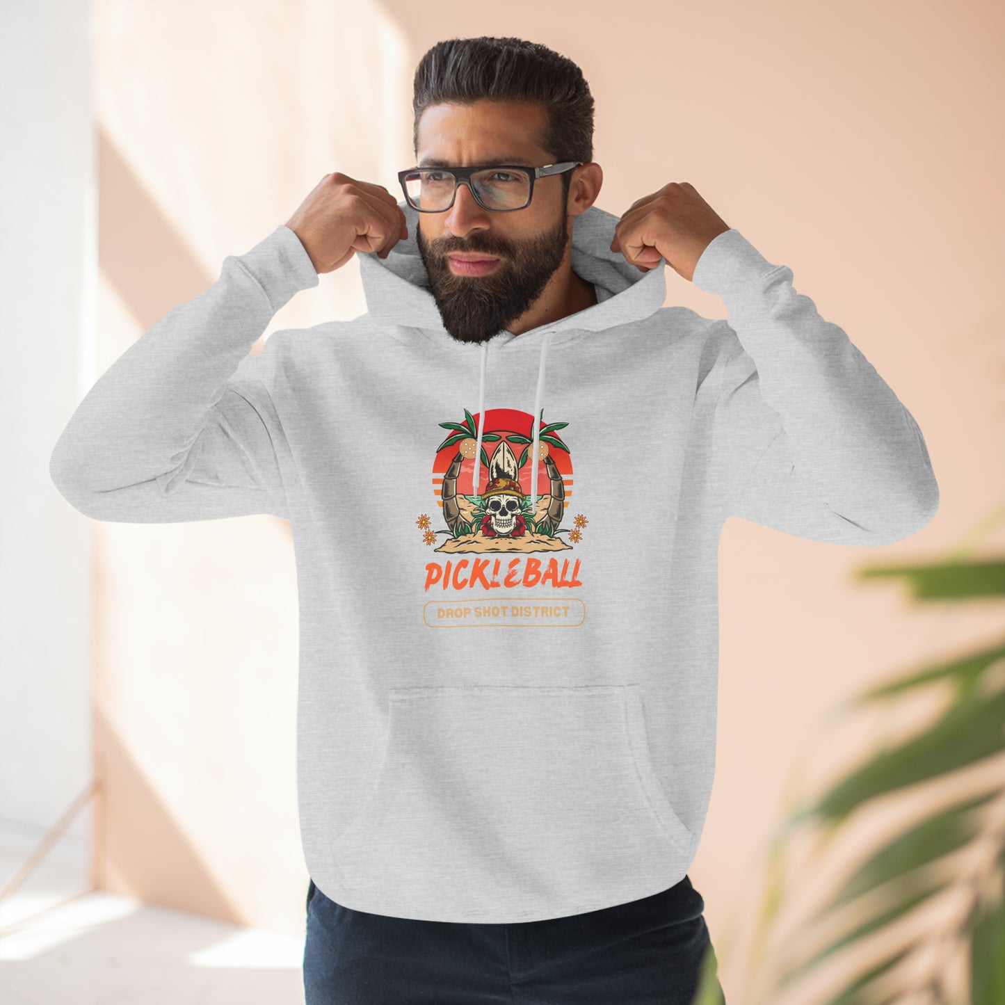 Skeleton Head Drop Shot District Unisex Premium Pullover Hoodie