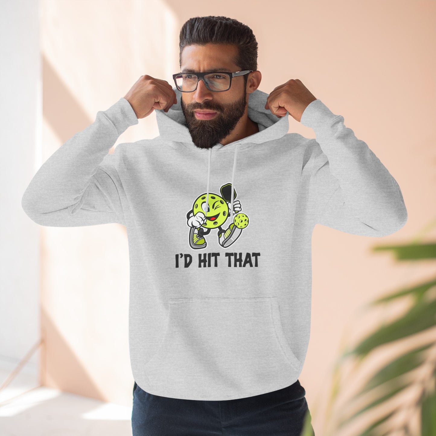 Unisex I'd Hit That Funny Premium Pullover Pickleball Hoodie