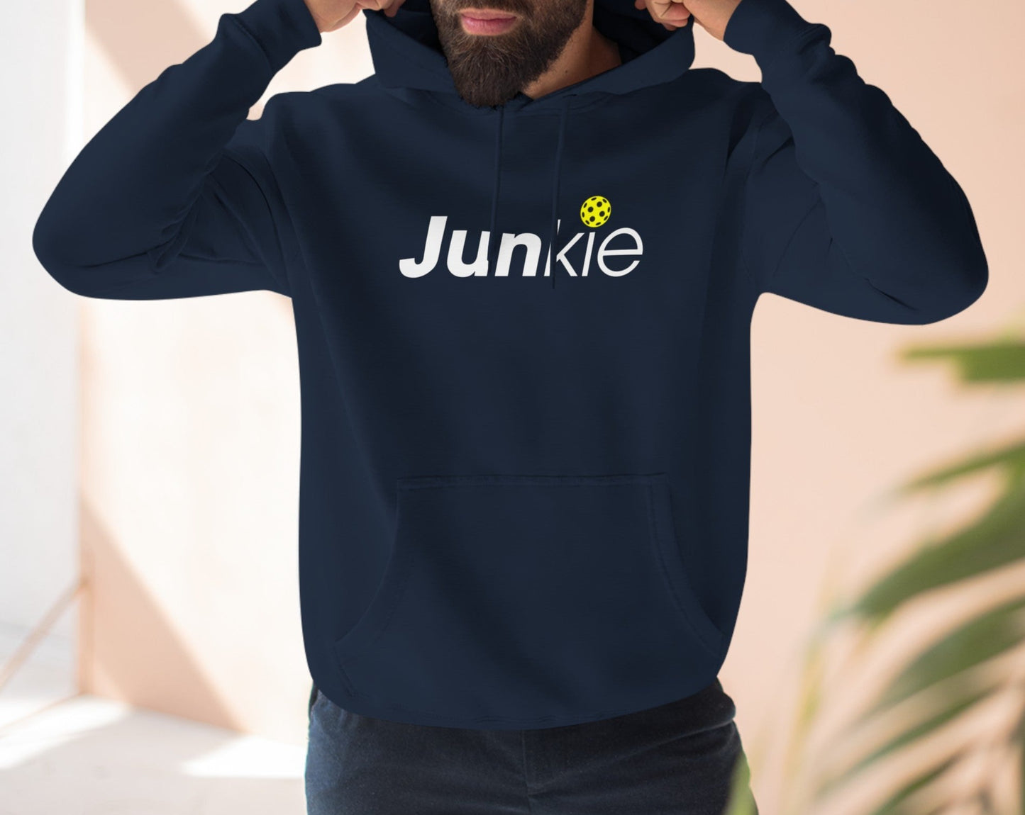Super cool looking Pickleball Junkie Unisex Premium Pullover Hoodie | Pickleball Junkies