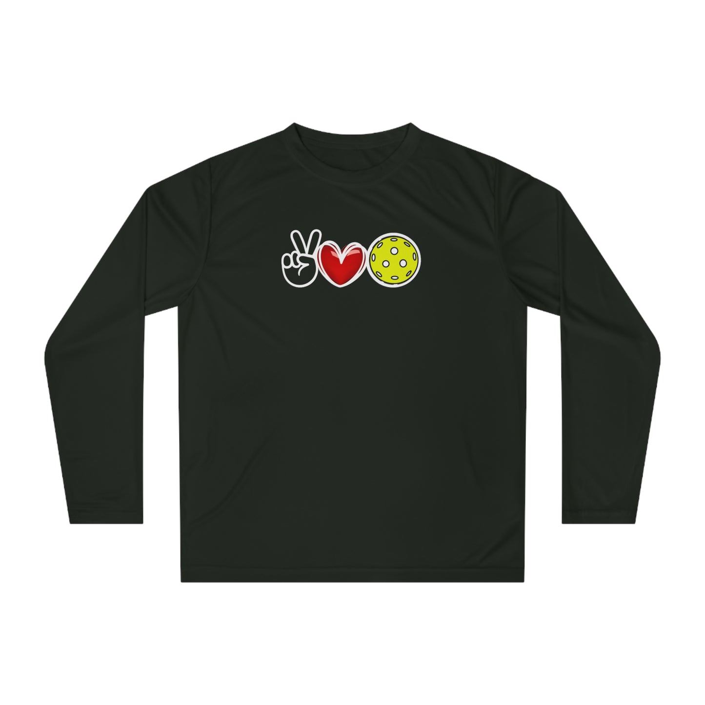 Peace, Love, Pickleball Super Cute Unisex Performance Long Sleeve Shirt