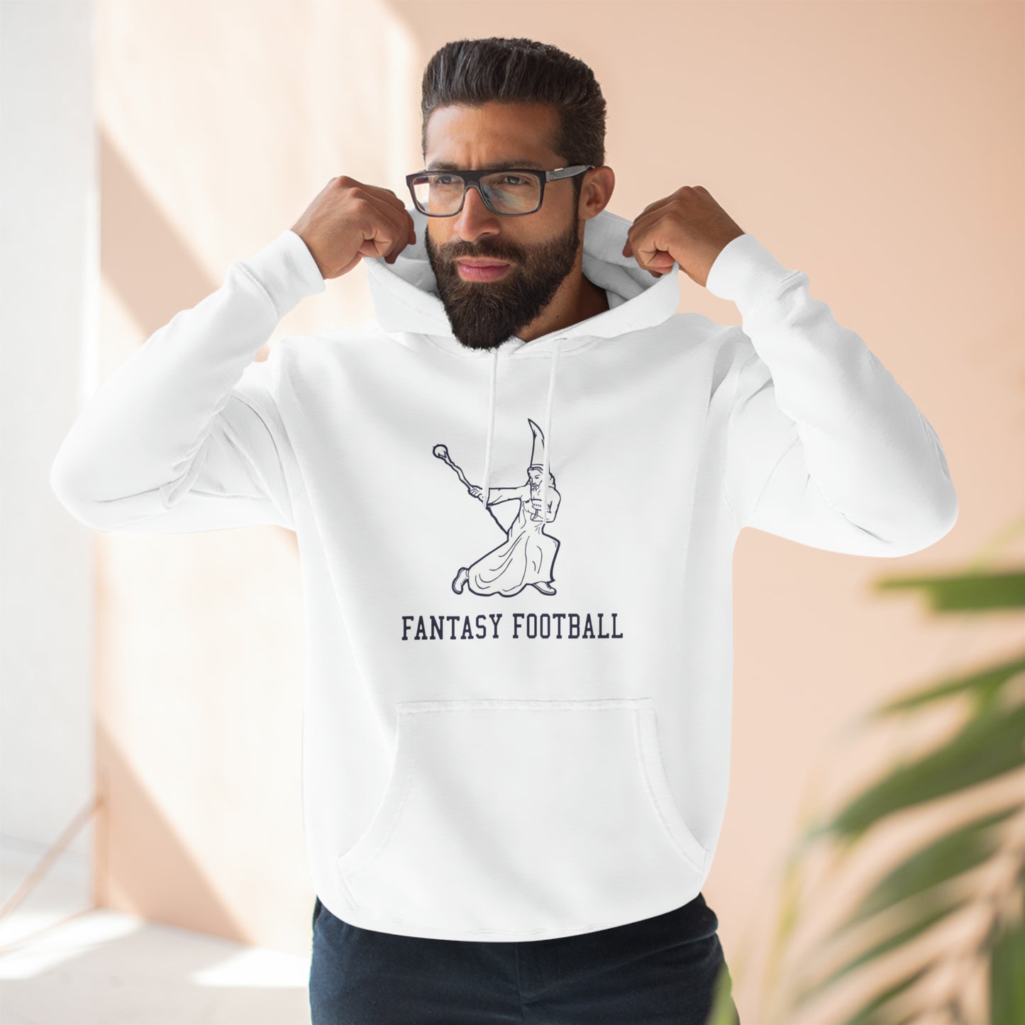 Fantasy Football Wizard Unisex Funny Premium Pullover Hoodie