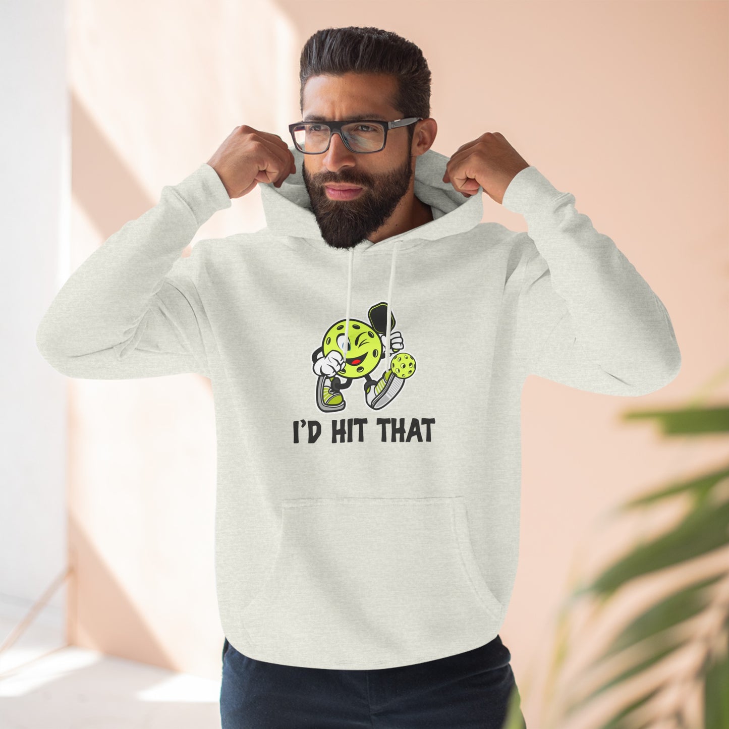 Unisex I'd Hit That Funny Premium Pullover Pickleball Hoodie