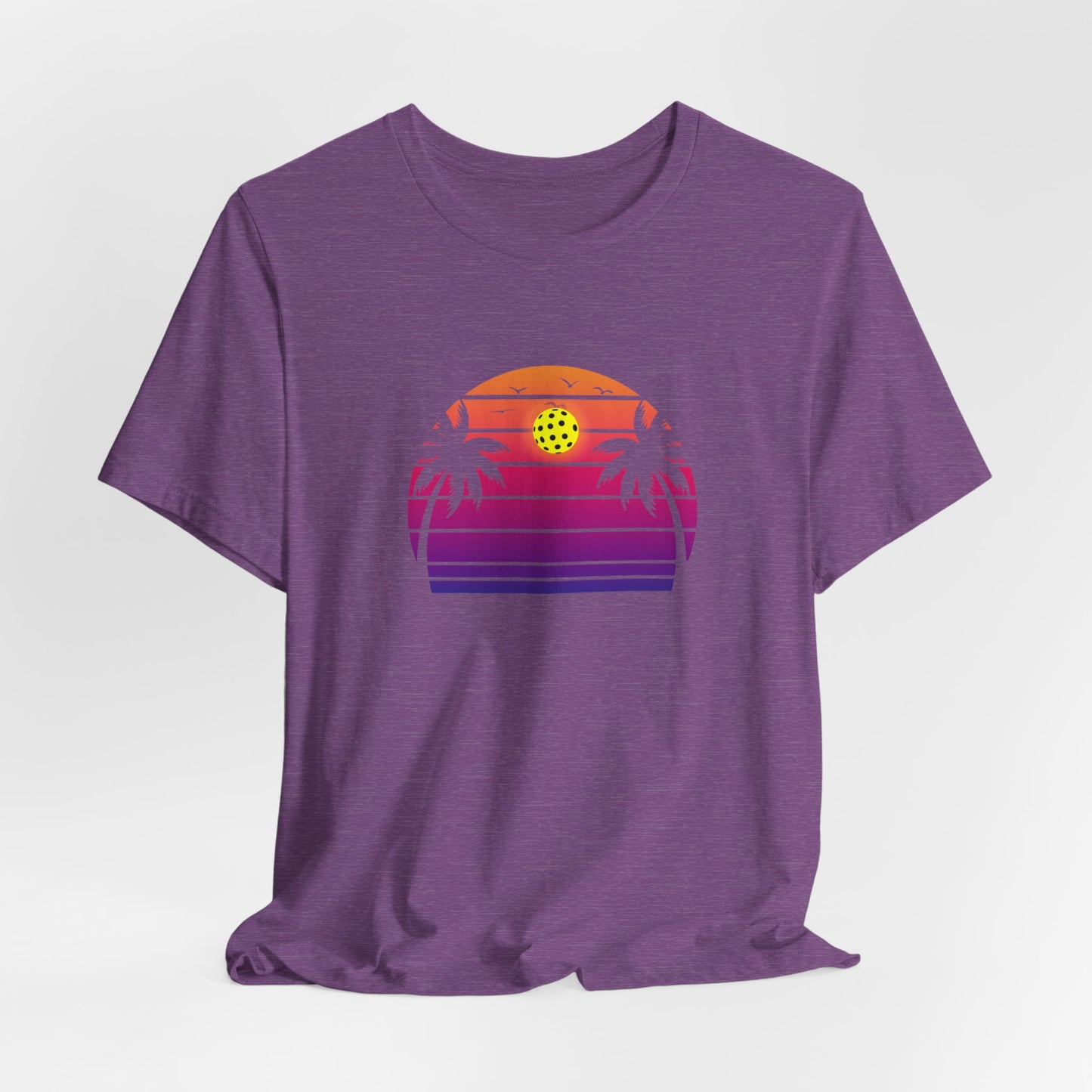 Unisex Beautiful Purple Pickleball Sunset Premium T-Shirt