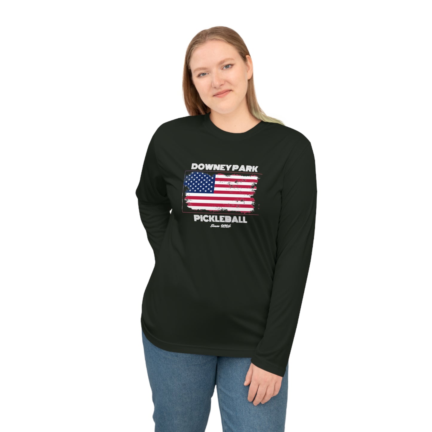 Downey Park Pickleball Since 2024 100% Polyester Moisture Wicking UV Performance Long Sleeve Shirt