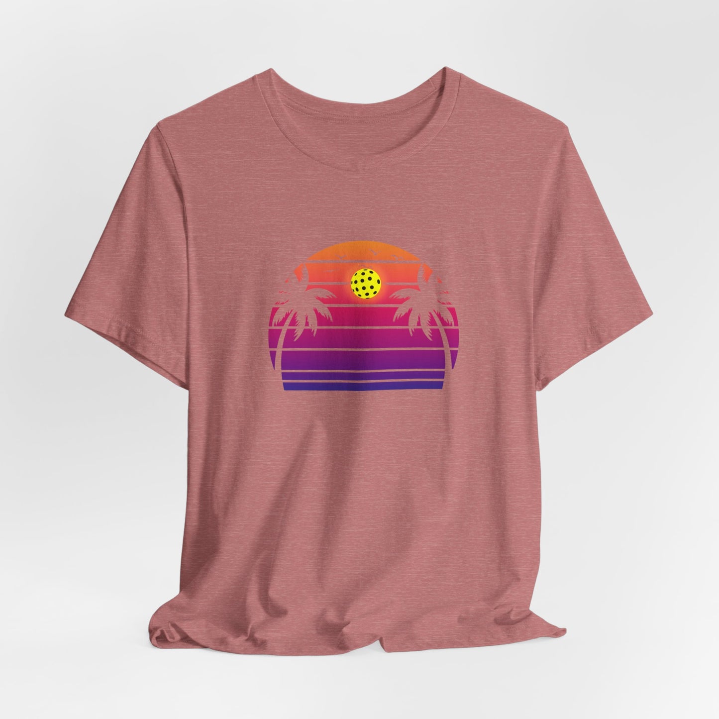 Unisex Beautiful Purple Pickleball Sunset Premium T-Shirt