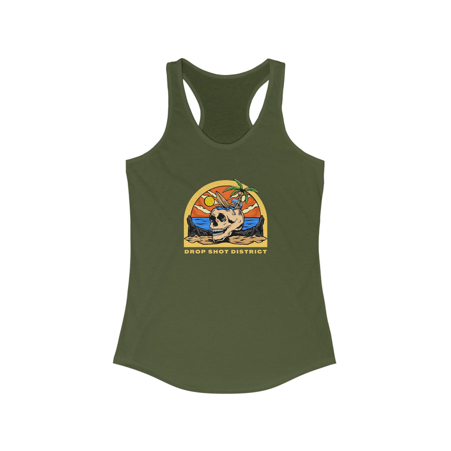Drop Shot District Skeleton Women's Super Cute Pickleball Tank Top