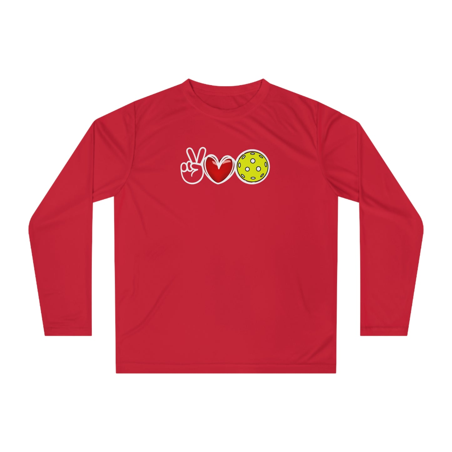 Peace, Love, Pickleball Super Cute Unisex Performance Long Sleeve Shirt