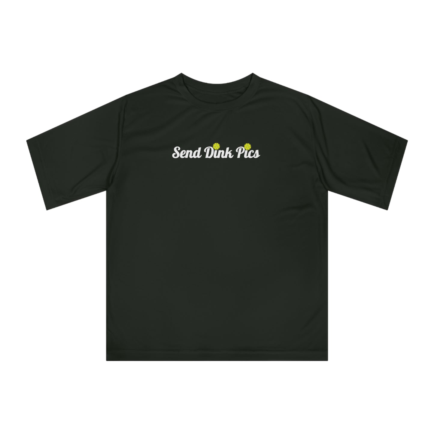 Unisex Send Dink Pics (in cursive) Funny Performance Pickleball T-shirt