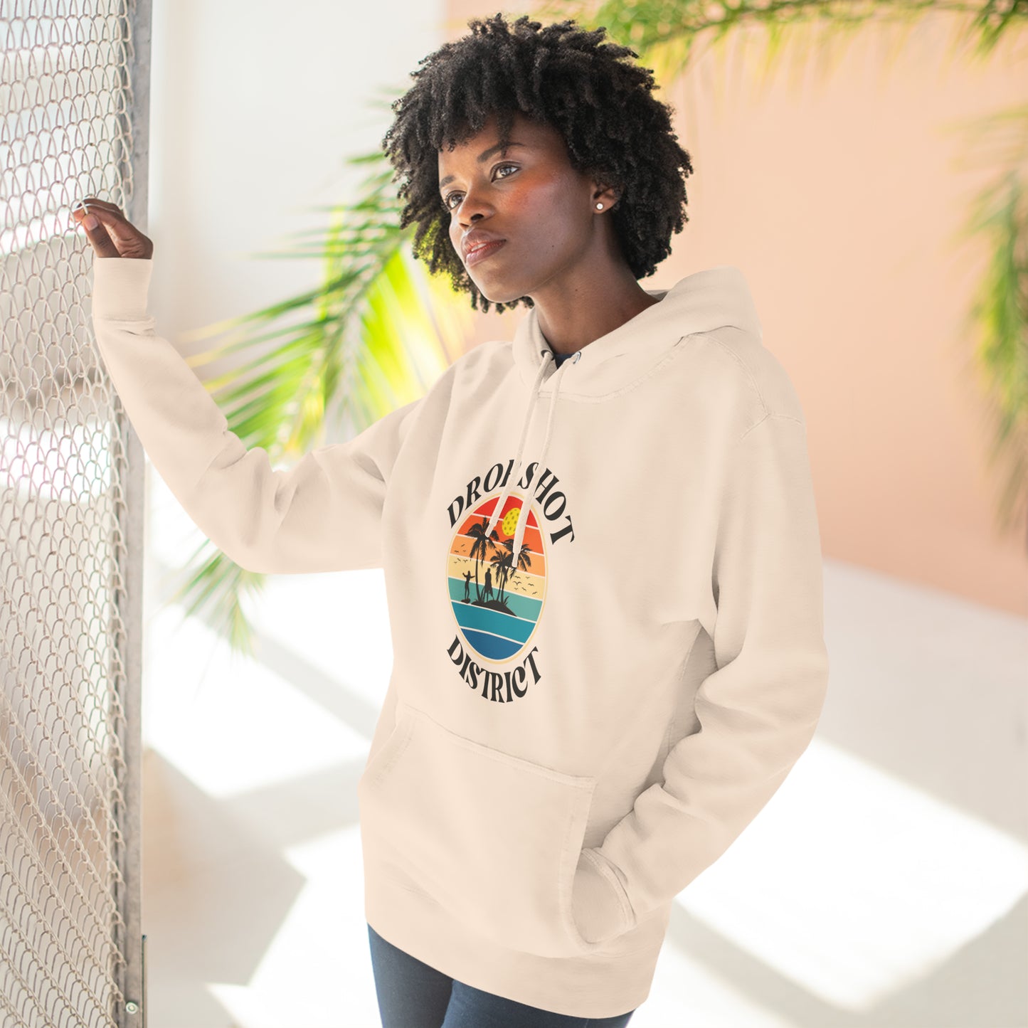 Drop Shot District Logo Unisex Premium Pickleball Pullover Hoodie