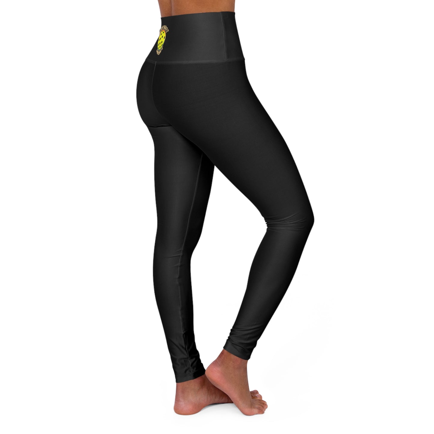 Drop Shot District Pickleball Logo High Waisted Yoga Pickleball Leggings Skinny Fitting