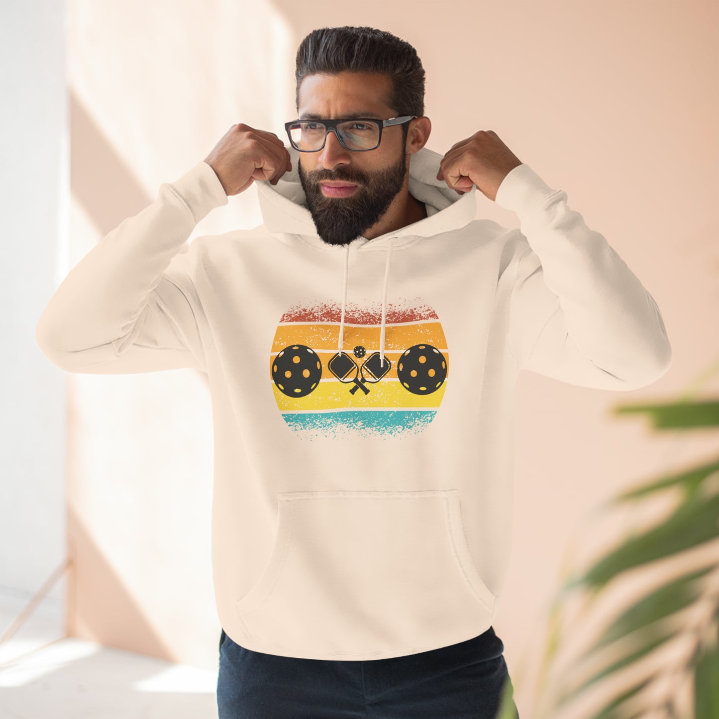 Tropical Pickleball Sunset Gorgeous Unisex Premium Pullover Hoodie