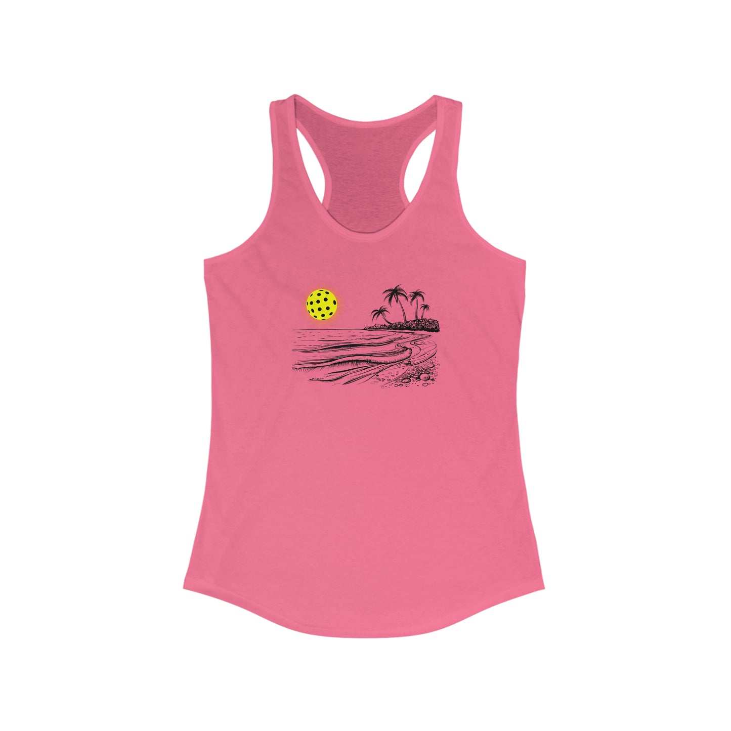 Pickleball Sun Beach Vibes Beautiful Women's Racerback Tank Top