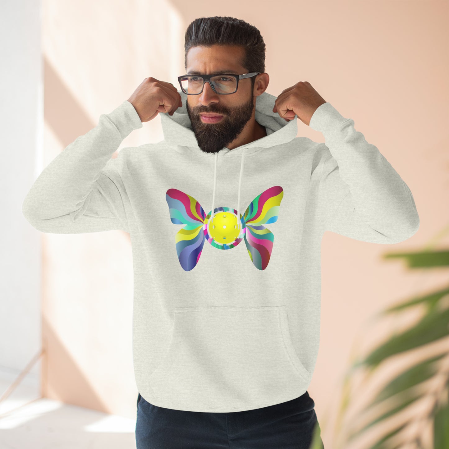 Pickleball Butterfly Super Cute Unisex Premium Pickleball Pullover Hoodie