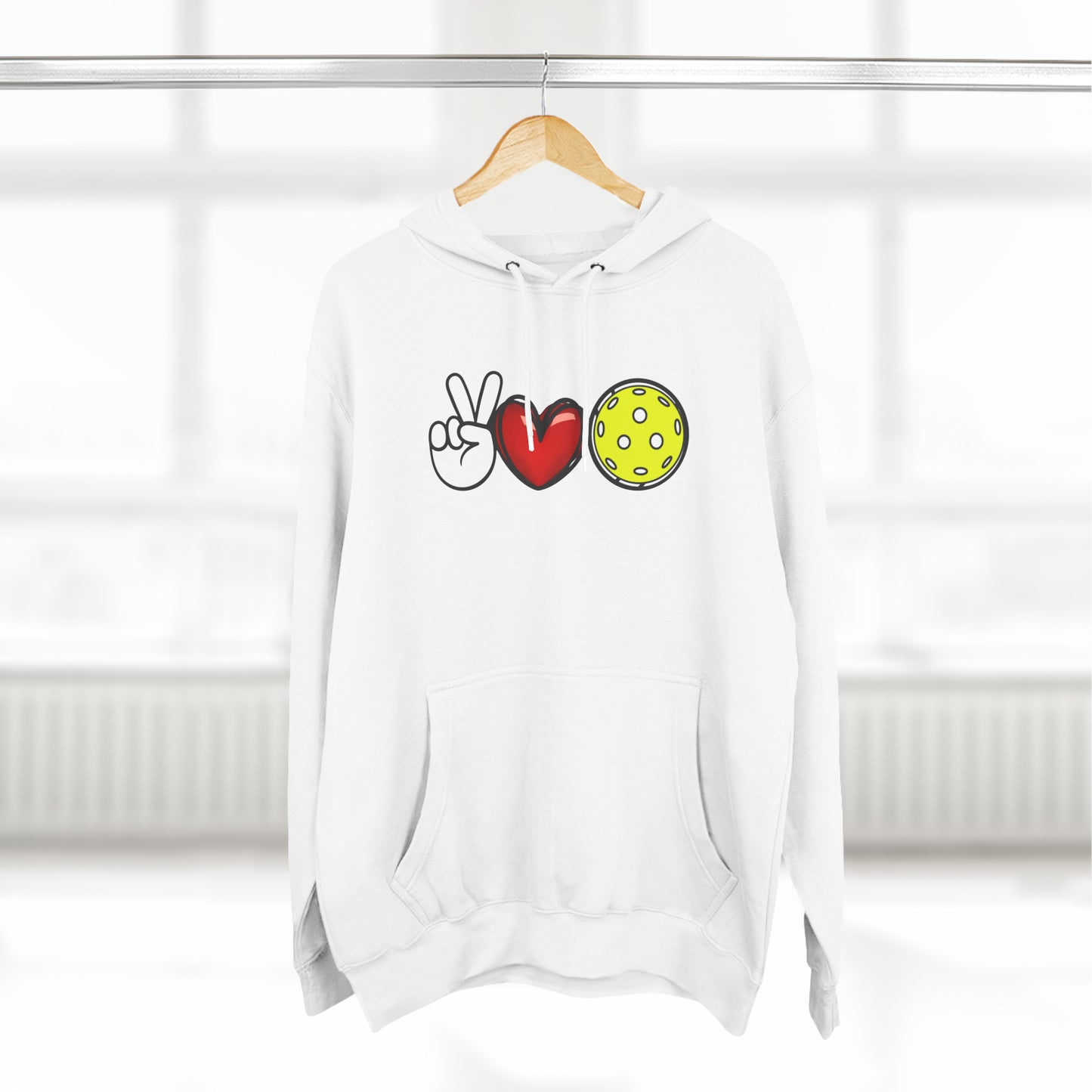 Peace, Love, Pickleball Super Cute Unisex Premium Pullover Hoodie