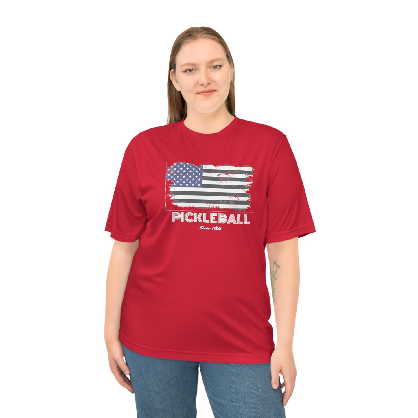 Unisex American Flag USA Pickleball Since 1965 Patriotic Performance T-shirt