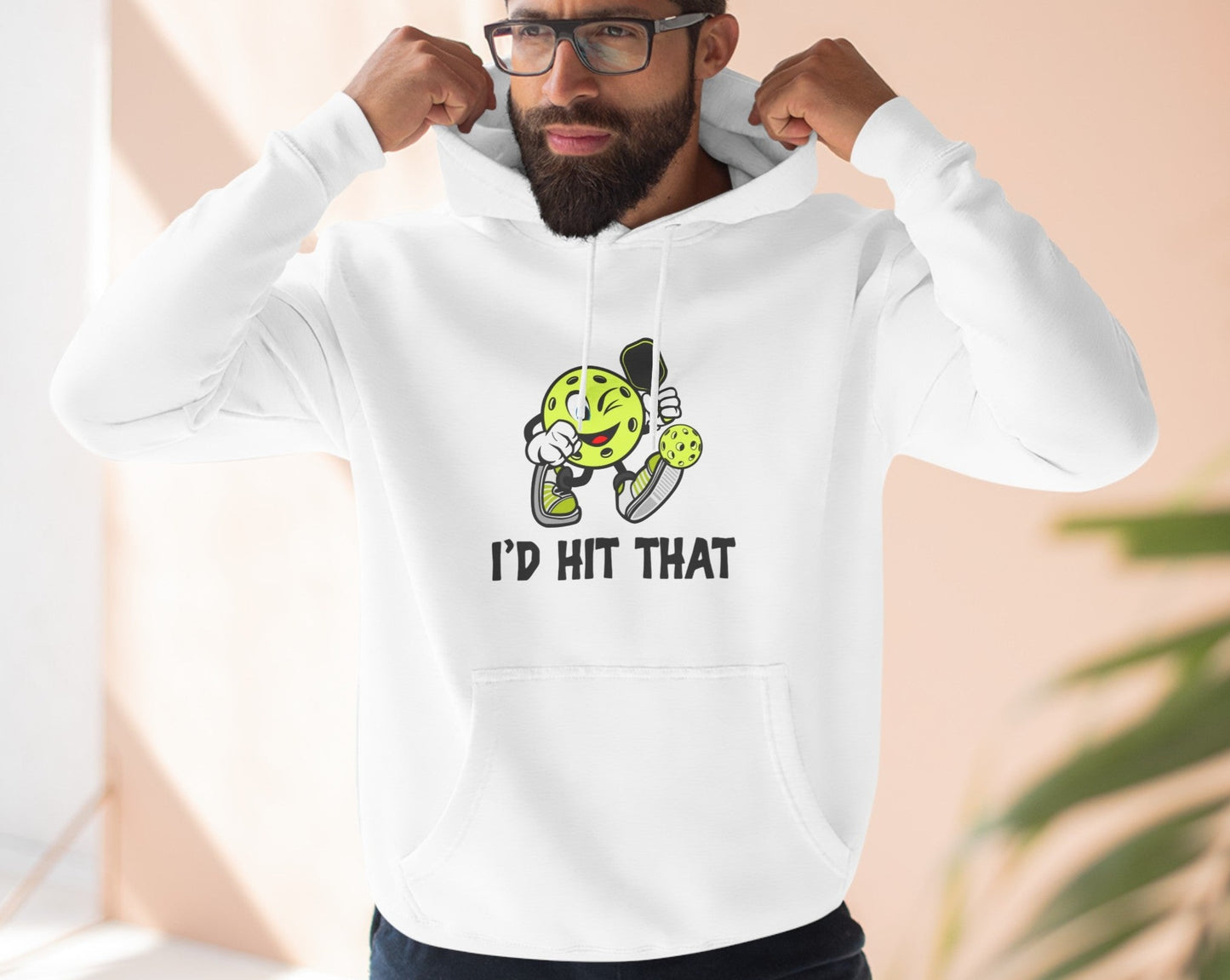 Unisex I'd Hit That Funny Premium Pullover Pickleball Hoodie