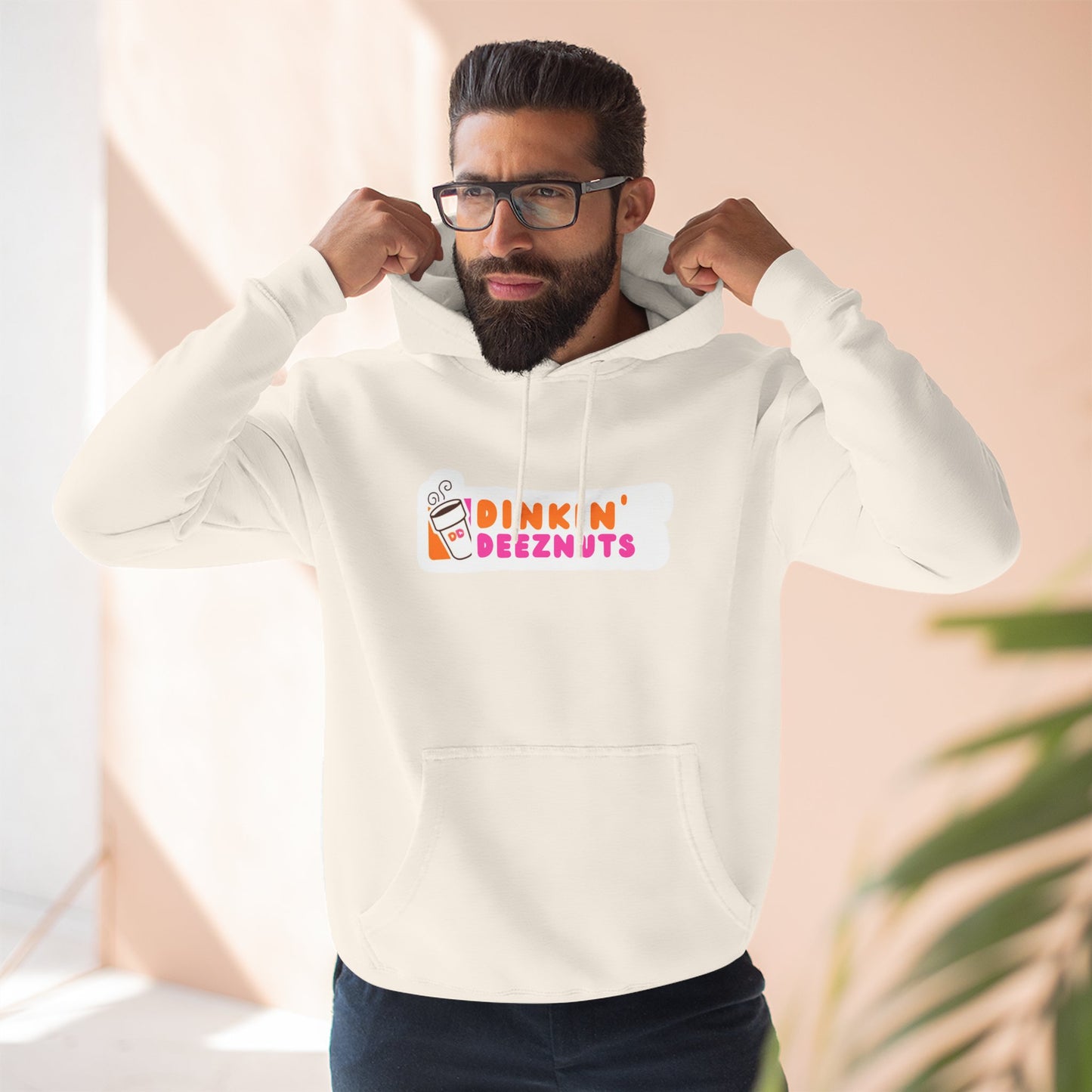 Dinkin Deeznuts Funny Unisex Premium Pullover Pickleball Hoodie