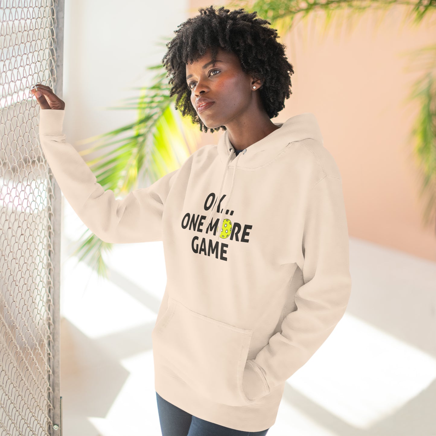 Unisex Ok...One More Game Premium Pullover Pickleball Hoodie
