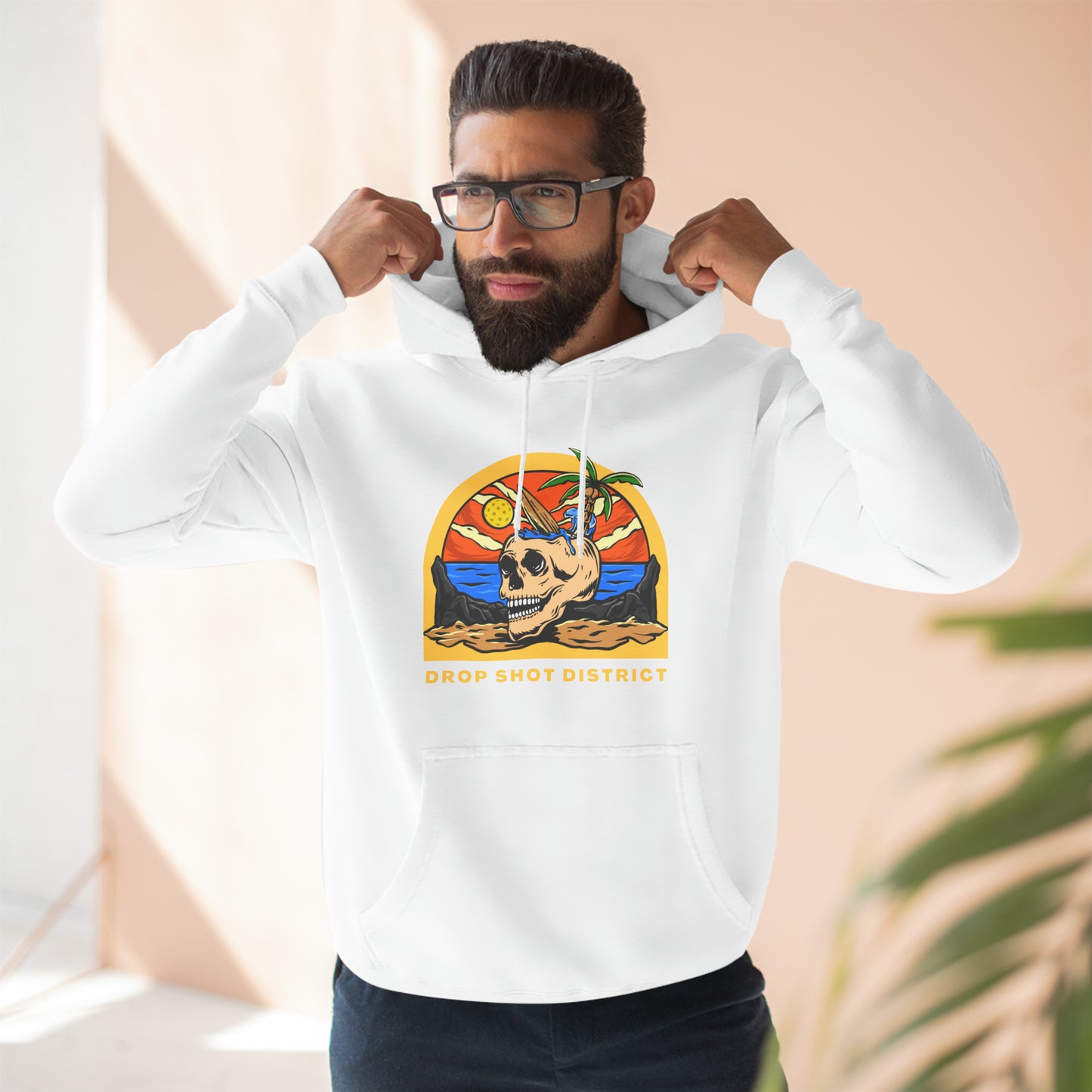Drop Shot District Skeleton Unisex Premium Pullover Pickleball Hoodie