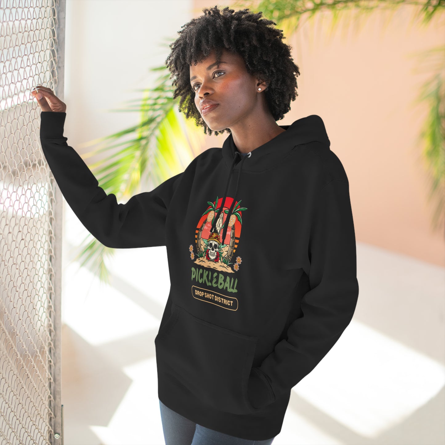 Skeleton Head Drop Shot District Unisex Premium Pullover Hoodie