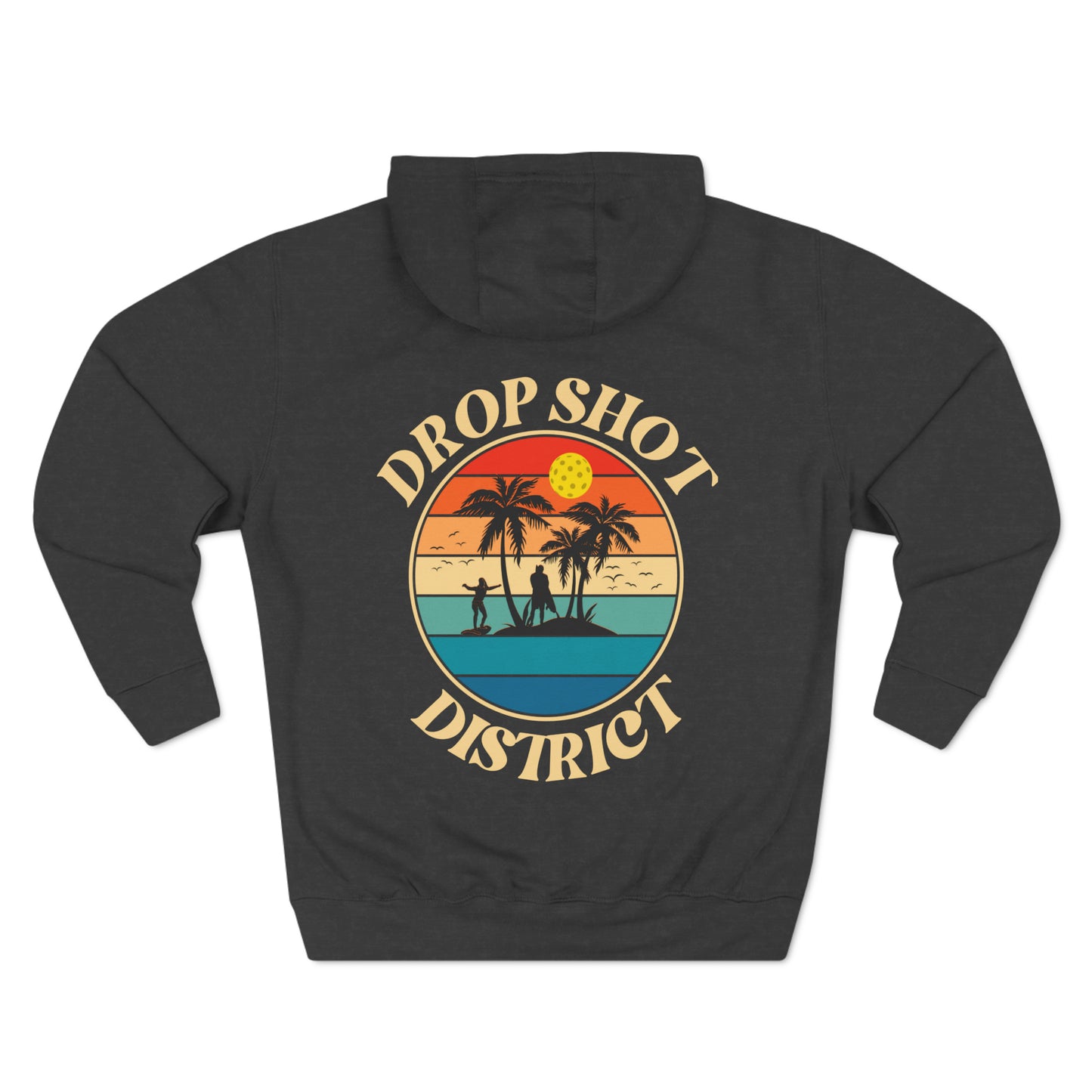 Double-Sided Drop Shot District Logo Unisex Premium Pickleball Hoodie