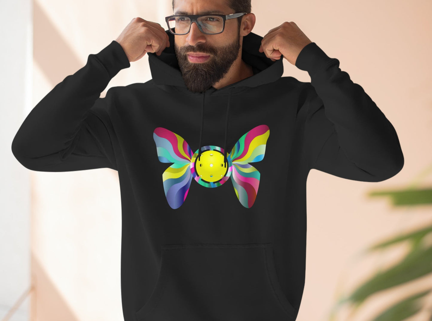 Pickleball Butterfly Super Cute Unisex Premium Pickleball Pullover Hoodie
