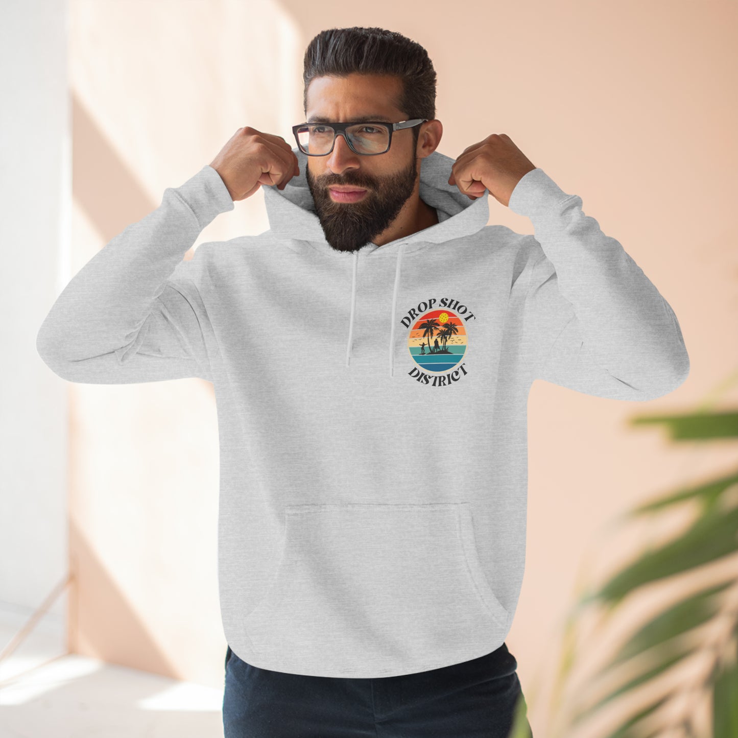 Double-Sided Drop Shot District Logo Unisex Premium Pickleball Hoodie