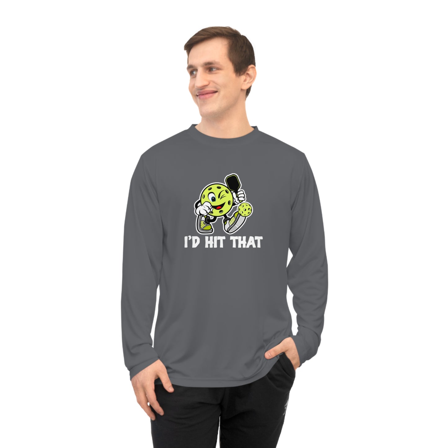 Unisex I'd Hit That Funny Performance Long Sleeve Pickleball Shirt