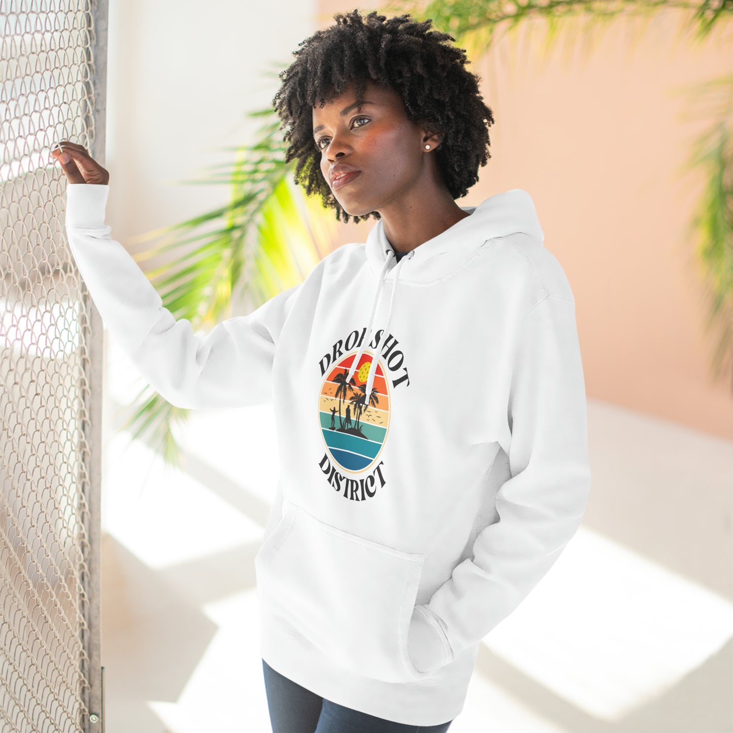 Drop Shot District Logo Unisex Premium Pickleball Pullover Hoodie