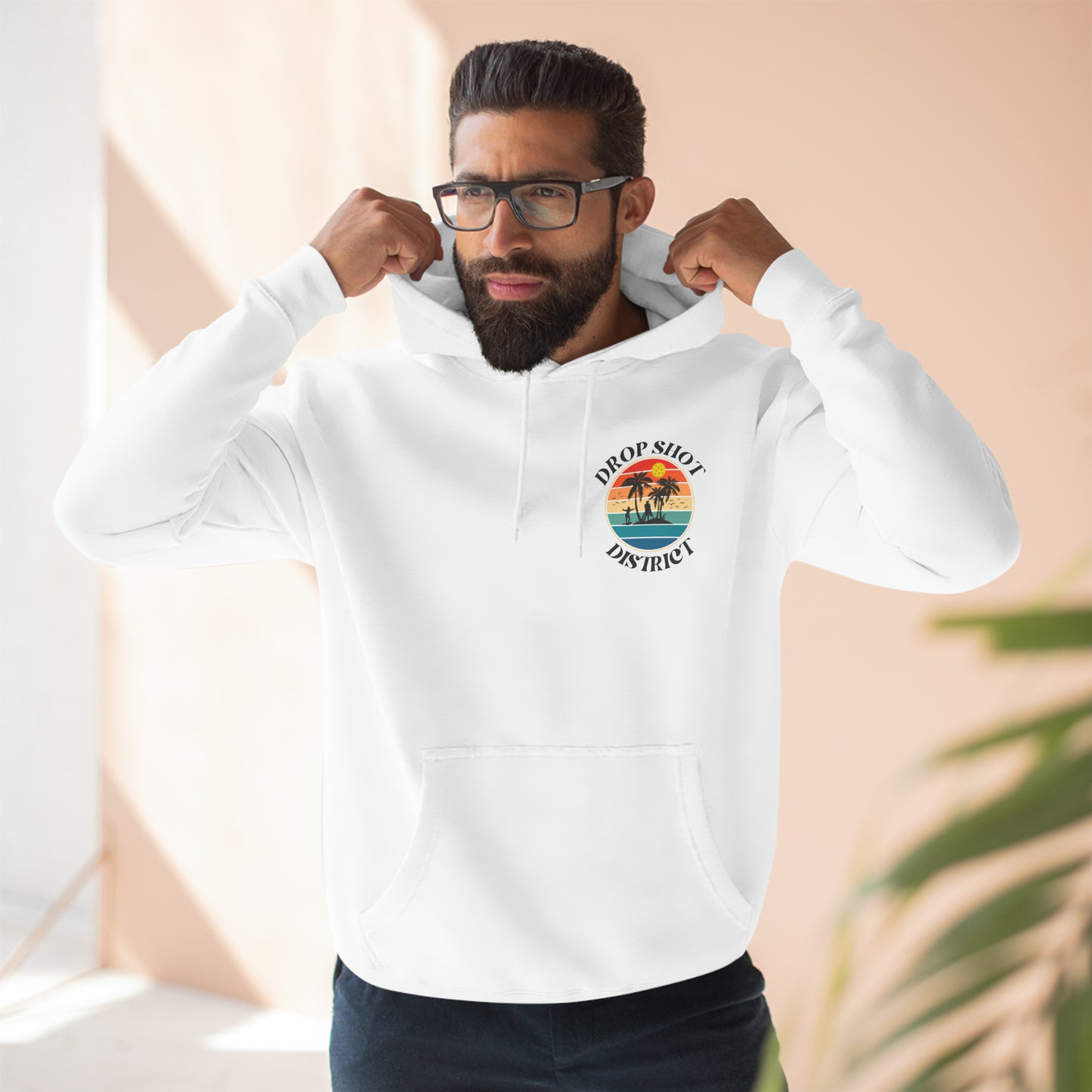 Double-Sided Drop Shot District Logo Unisex Premium Pickleball Hoodie