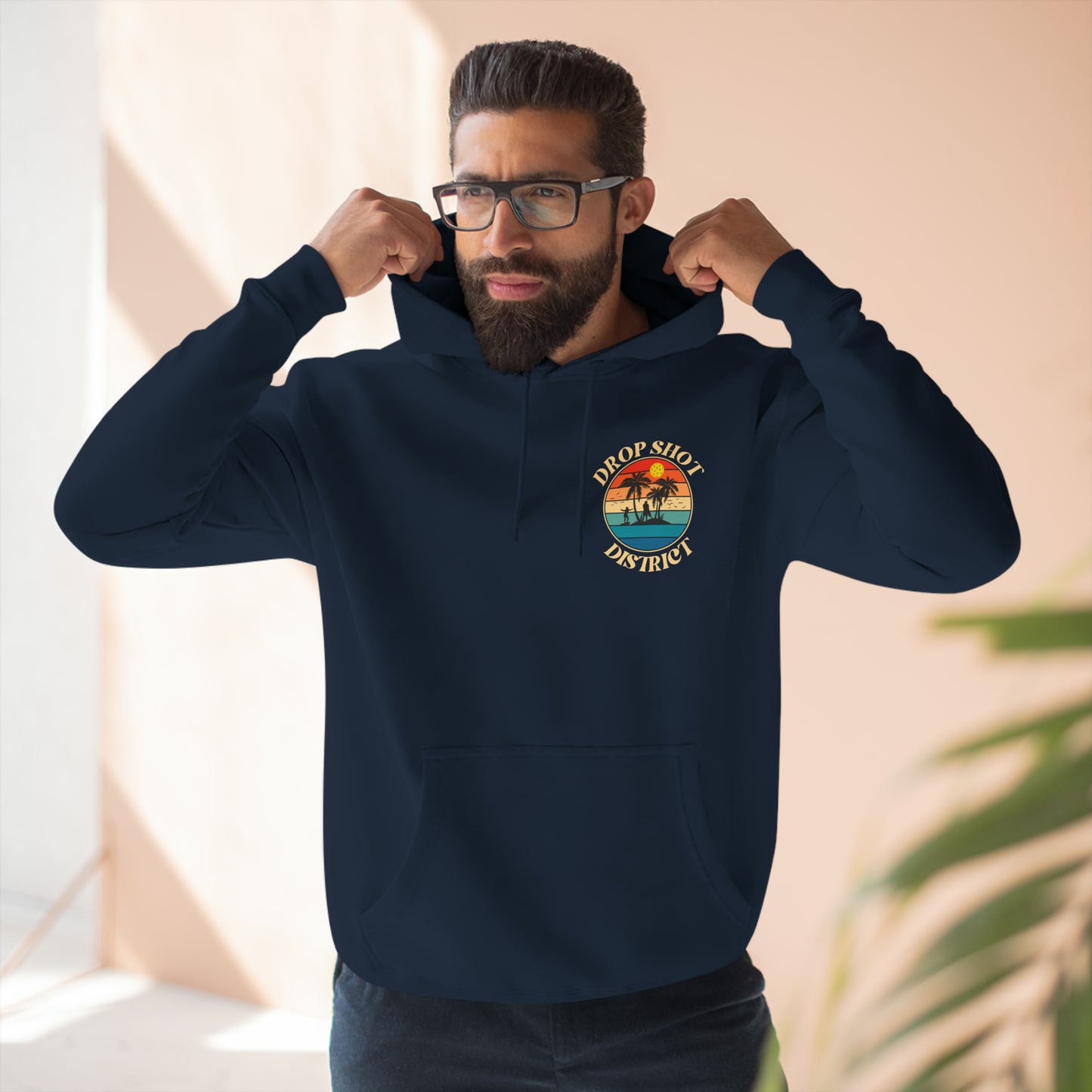 Double-Sided Drop Shot District Logo Unisex Premium Pickleball Hoodie