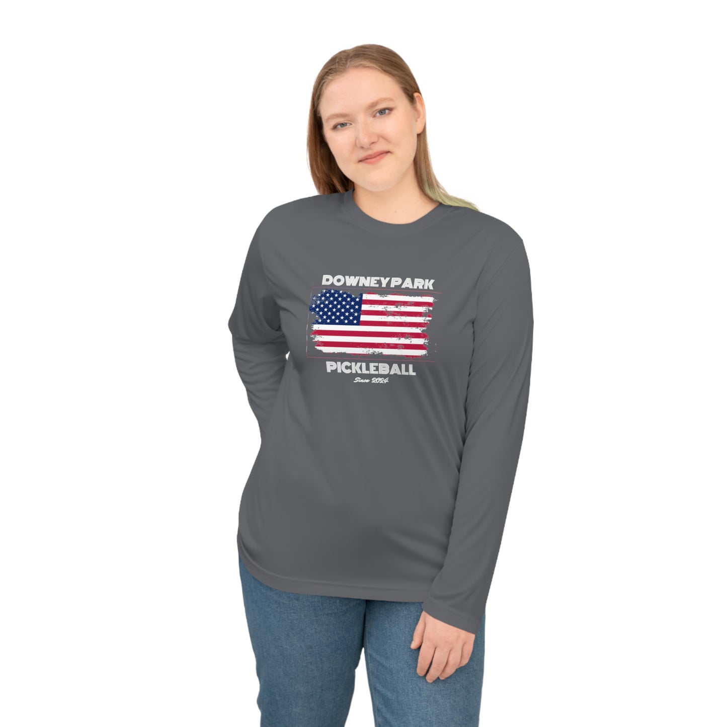 Downey Park Pickleball Since 2024 100% Polyester Moisture Wicking UV Performance Long Sleeve Shirt