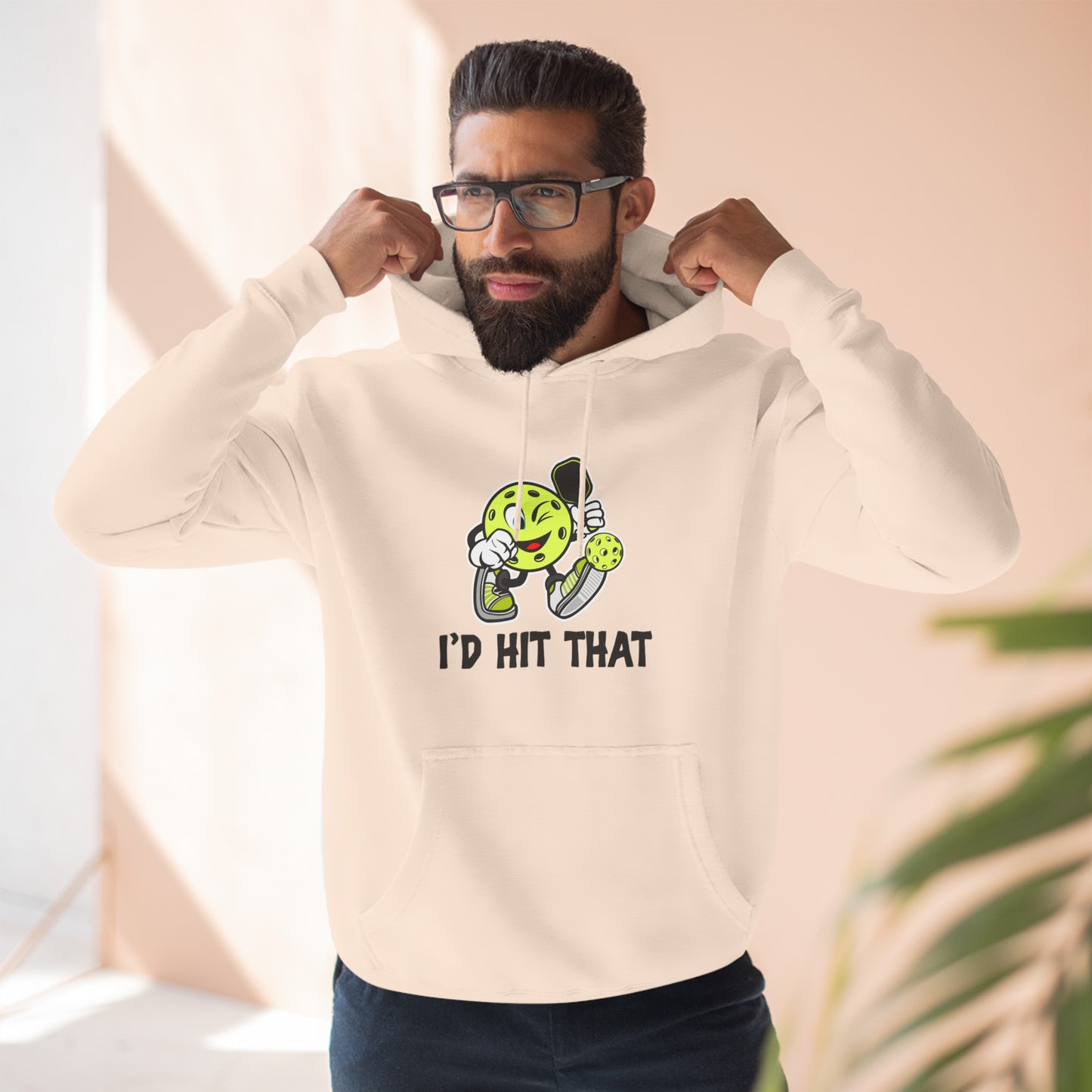 Unisex I'd Hit That Funny Premium Pullover Pickleball Hoodie