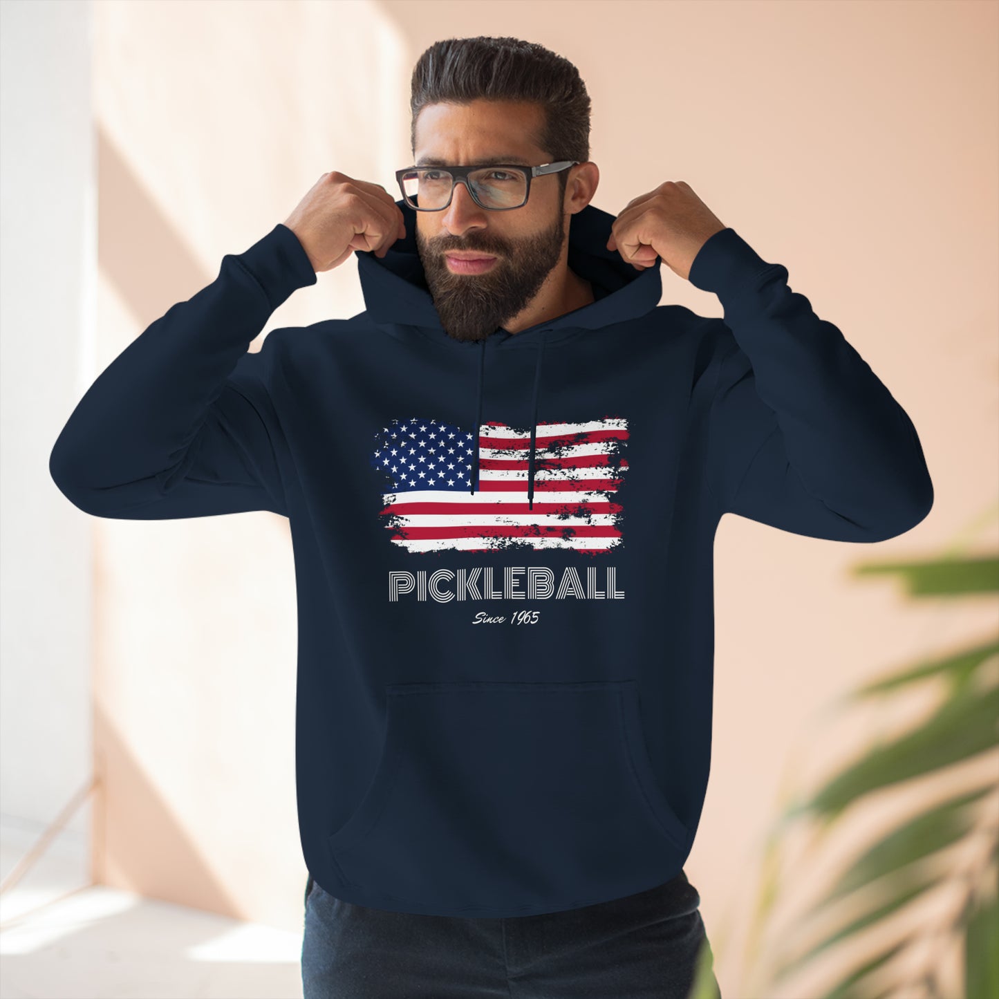 Unisex American Flag USA Pickleball Since 1965 Patriotic Premium Hoodie