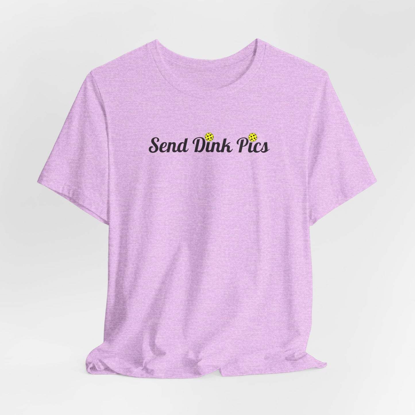 Unisex Send Dink Pics (in cursive) Funny Pickleball Premium T-shirt