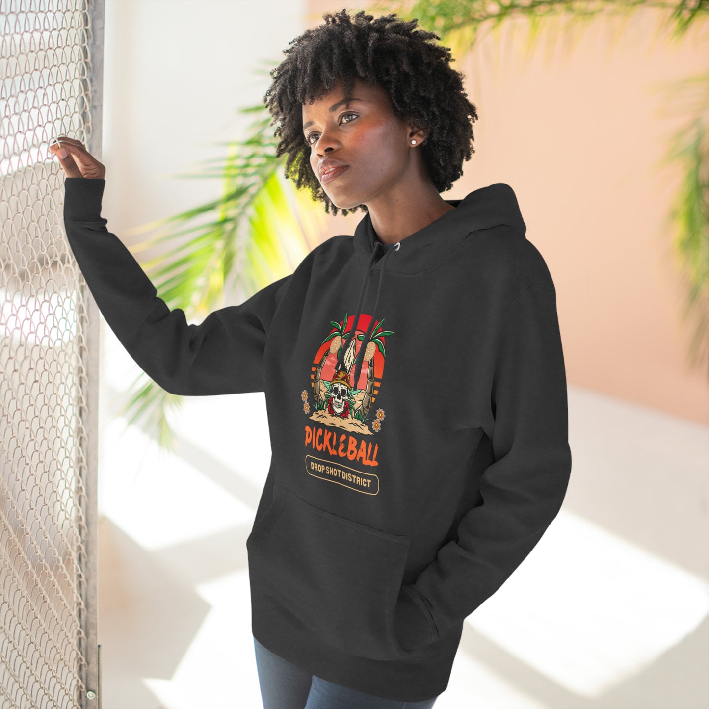 Skeleton Head Drop Shot District Unisex Premium Pullover Hoodie