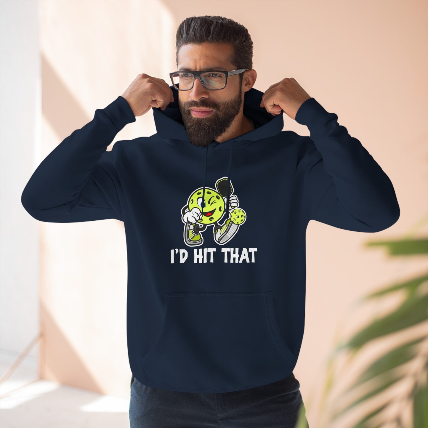 Unisex I'd Hit That Funny Premium Pullover Pickleball Hoodie