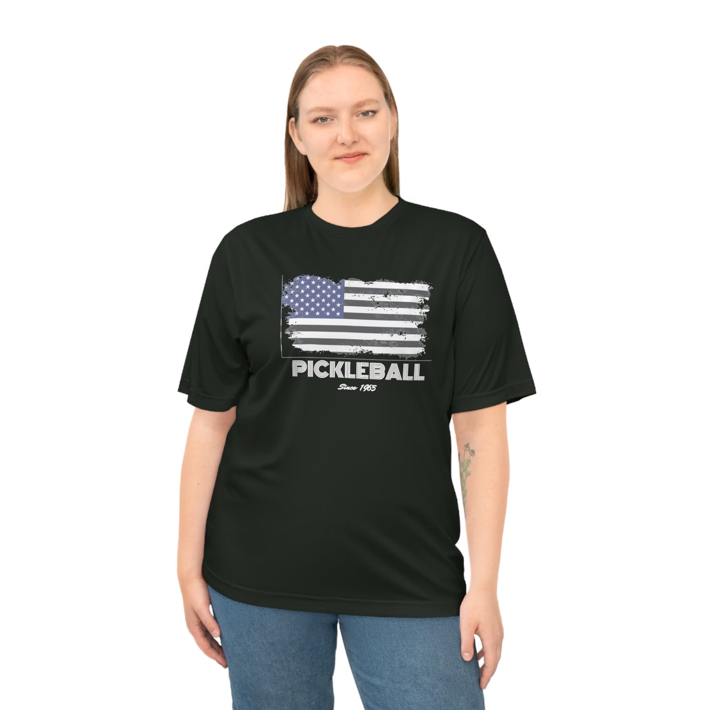 Unisex American Flag USA Pickleball Since 1965 Patriotic Performance T-shirt