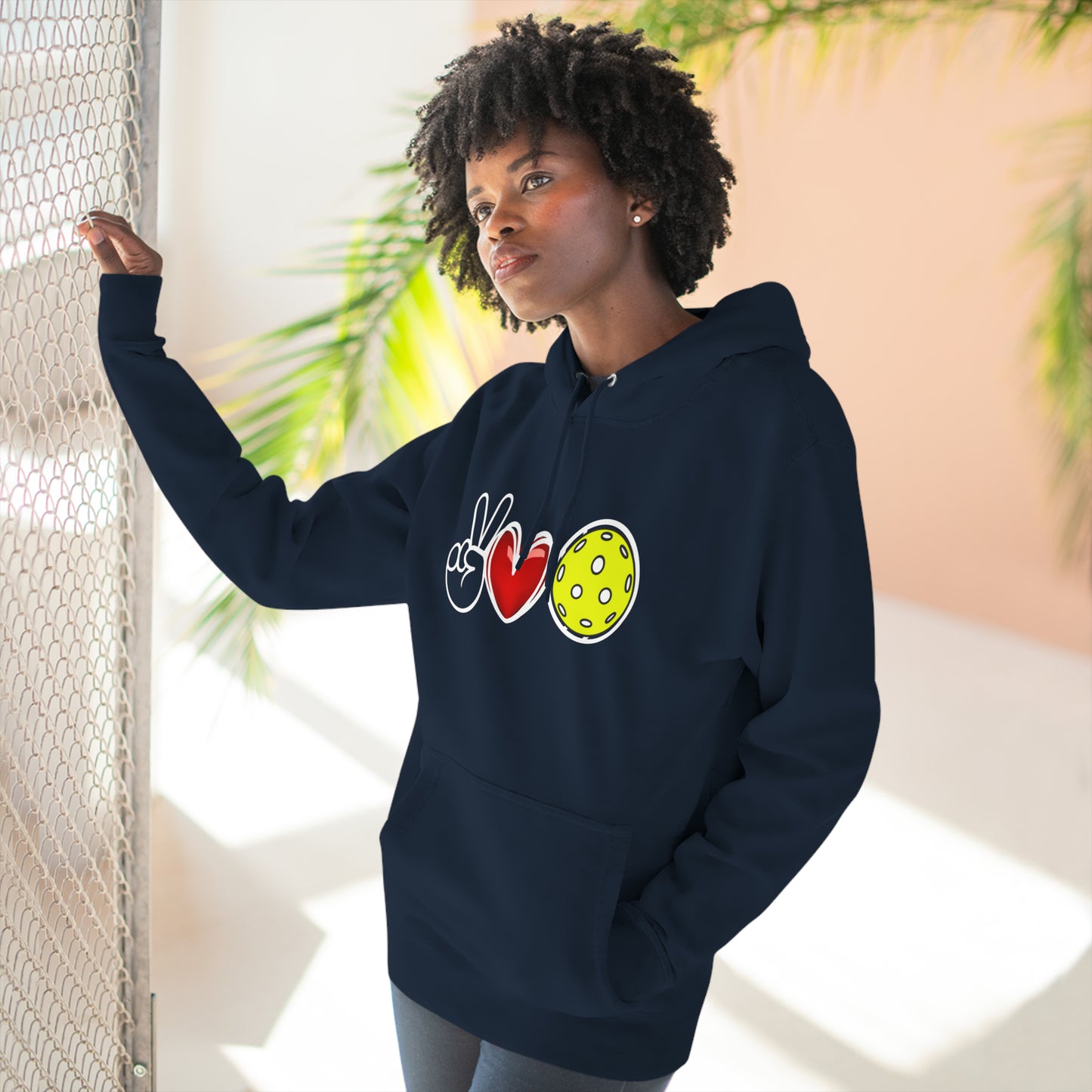 Peace, Love, Pickleball Super Cute Unisex Premium Pullover Hoodie